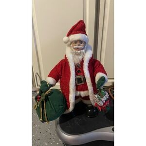 Vintage Fiber Optic Santa Claus 16 Inch Musical Christmas Lights And Music